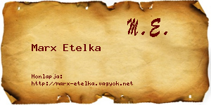 Marx Etelka névjegykártya